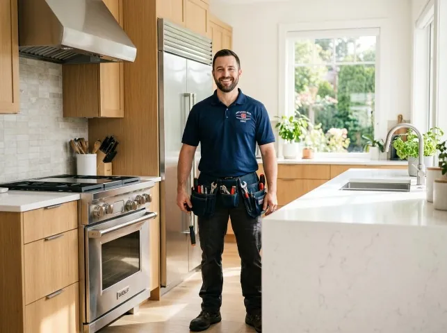Appliance Repair Hero technician in a Attica, OH kitchen after an appliance repair